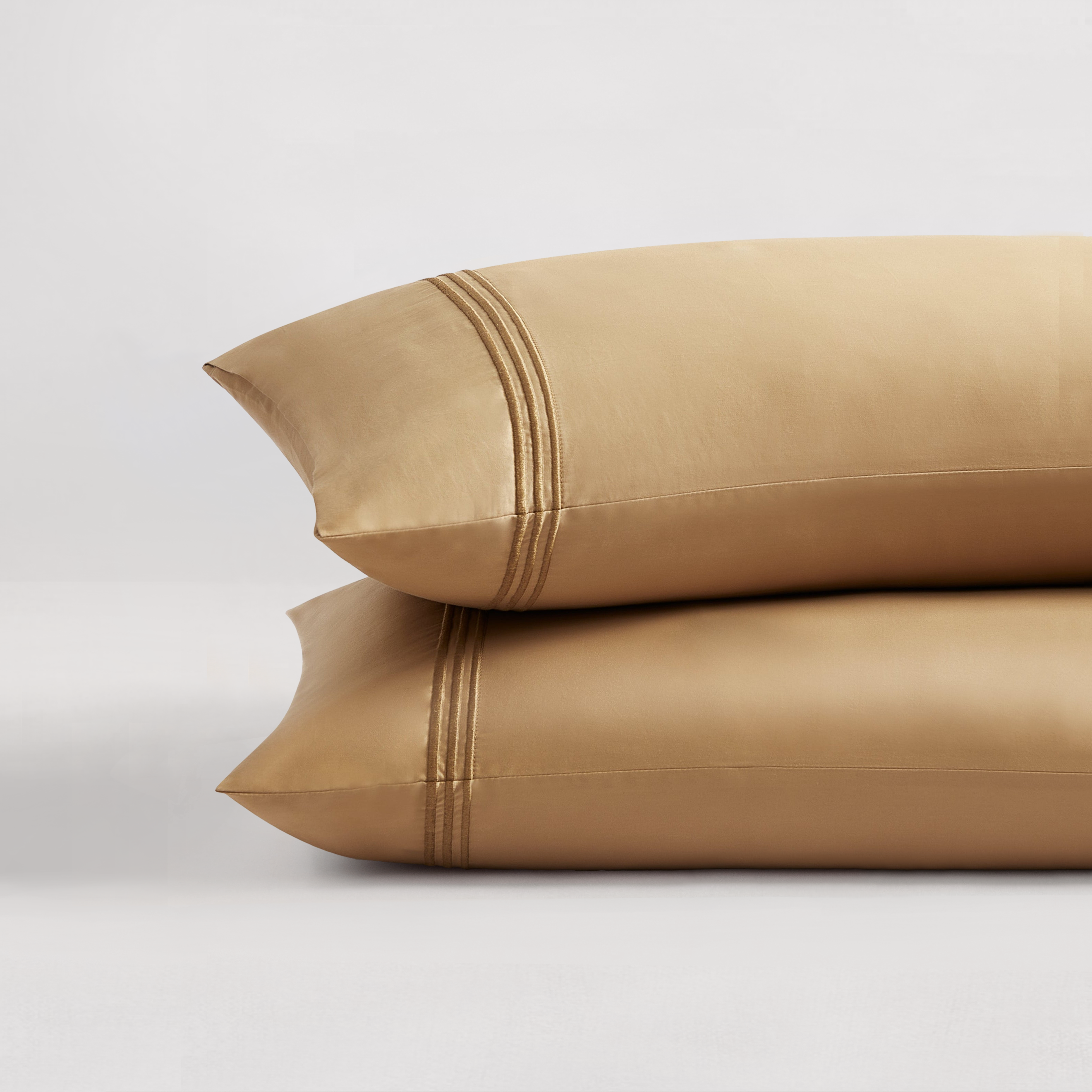 pure parima egyptian cotton pillowcases triple luxe sateen honey