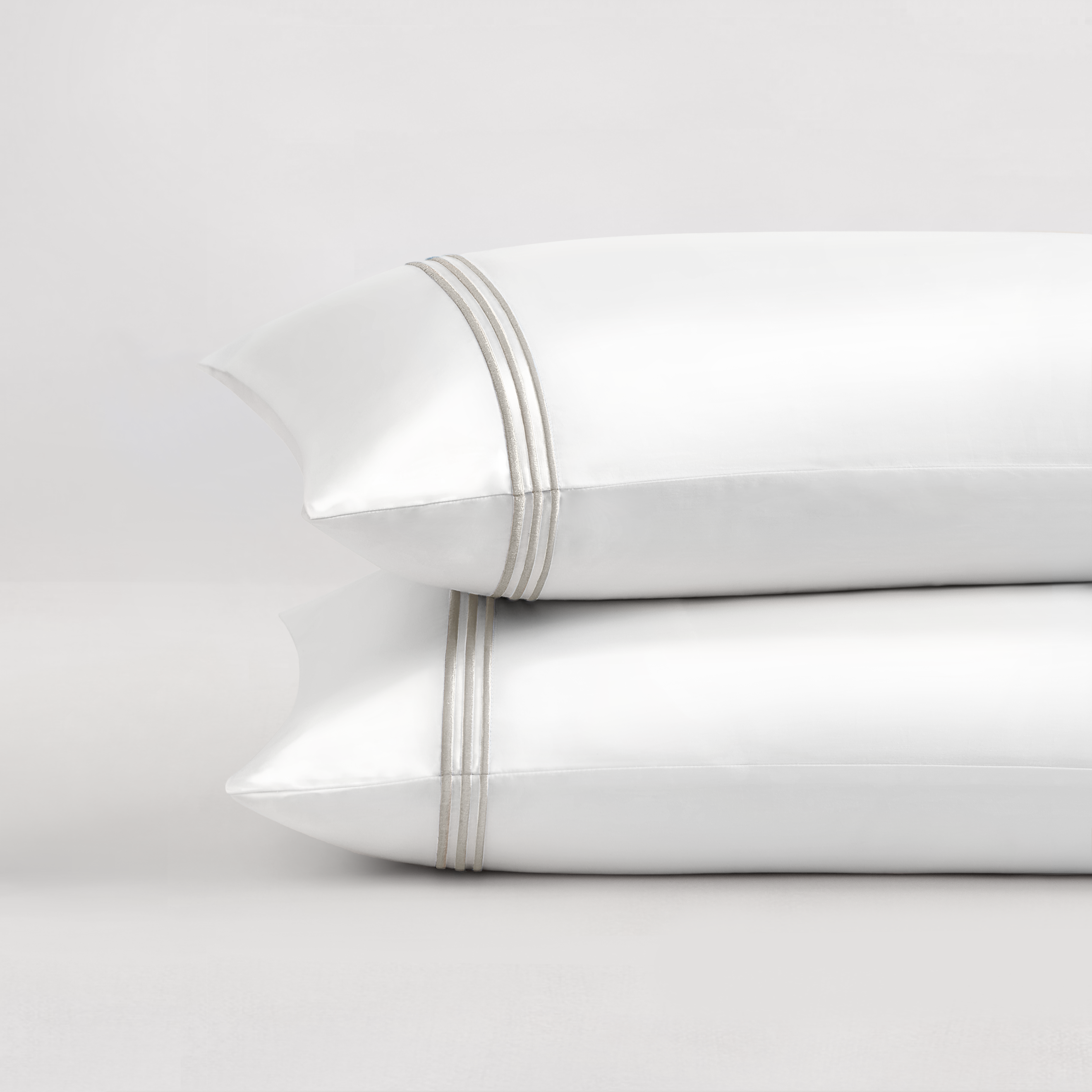 pure parima egyptian cotton pillowcases triple luxe sateen nickel