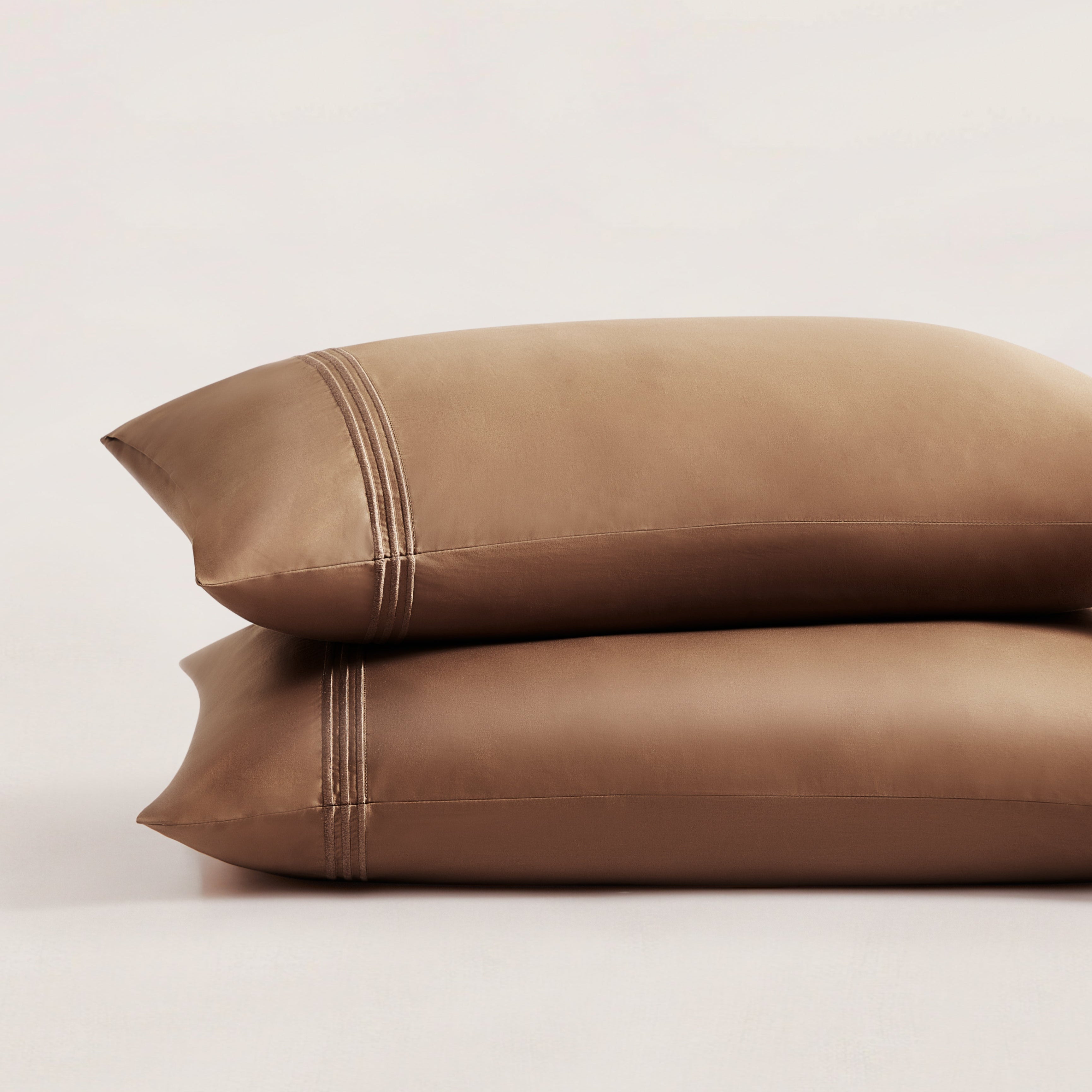 pure parima egyptian cotton pillowcase set caramel