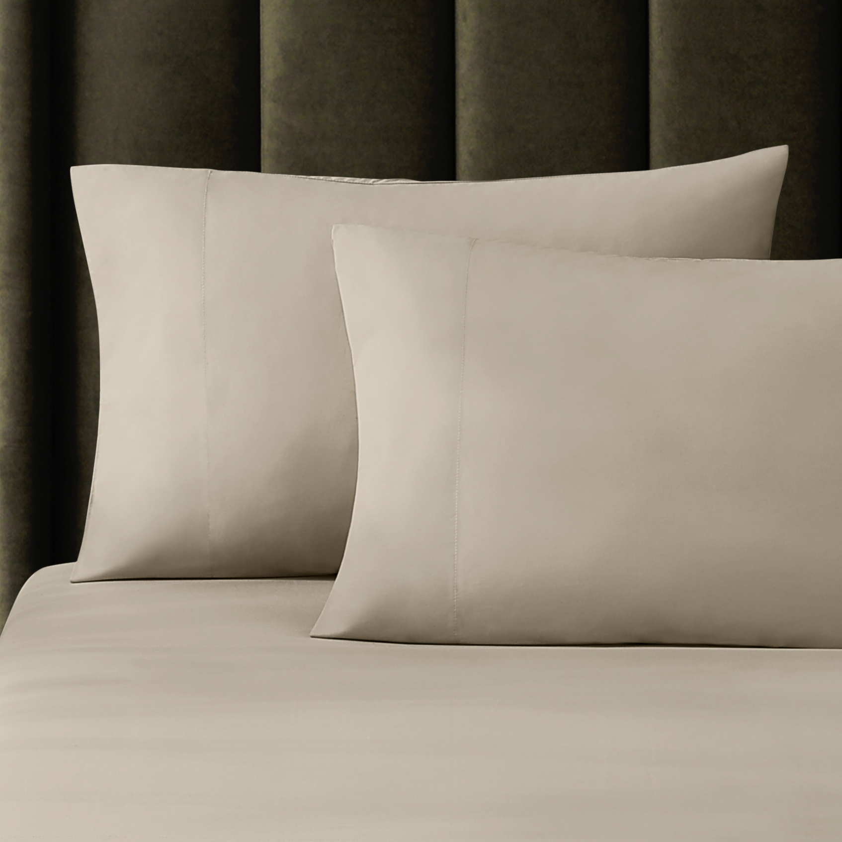 Pure Parima Egyptian Cotton Sheets Ultra Percale Pillowcase Set | Hotel Collection#color_flax
