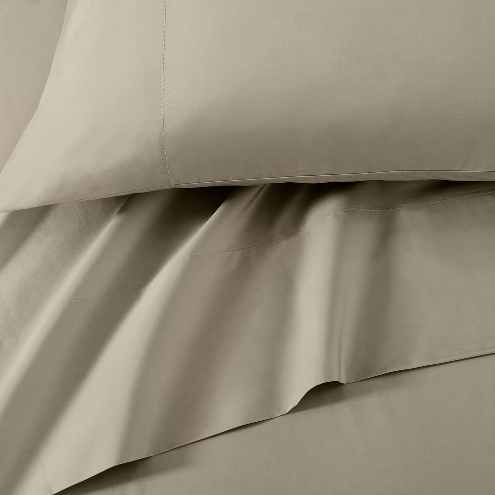 Pure Parima Egyptian Cotton Sheets Ultra Percale Sheet Set#color_flax