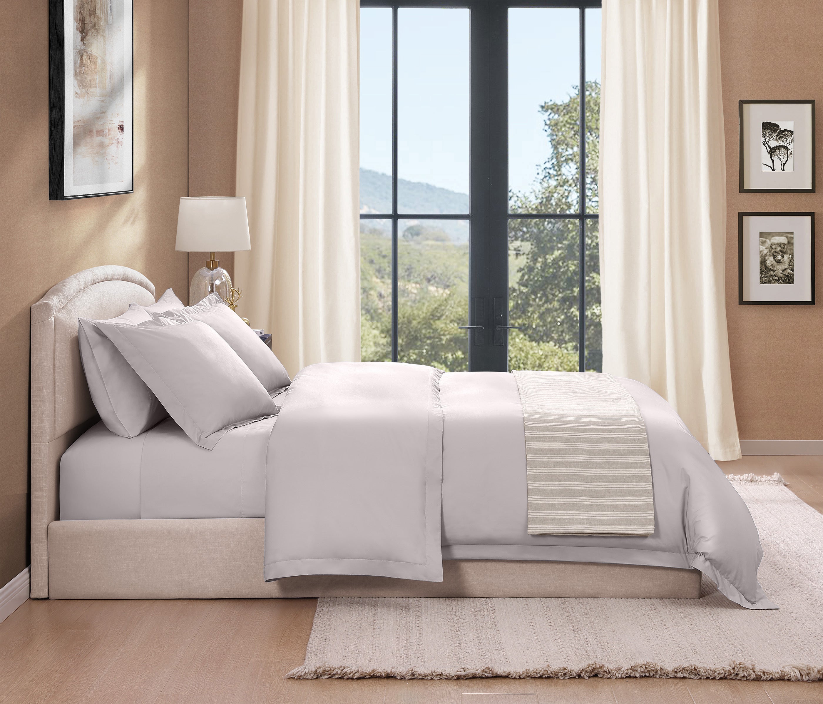 pure parima egyptian cotton ultra percale sheet set steel