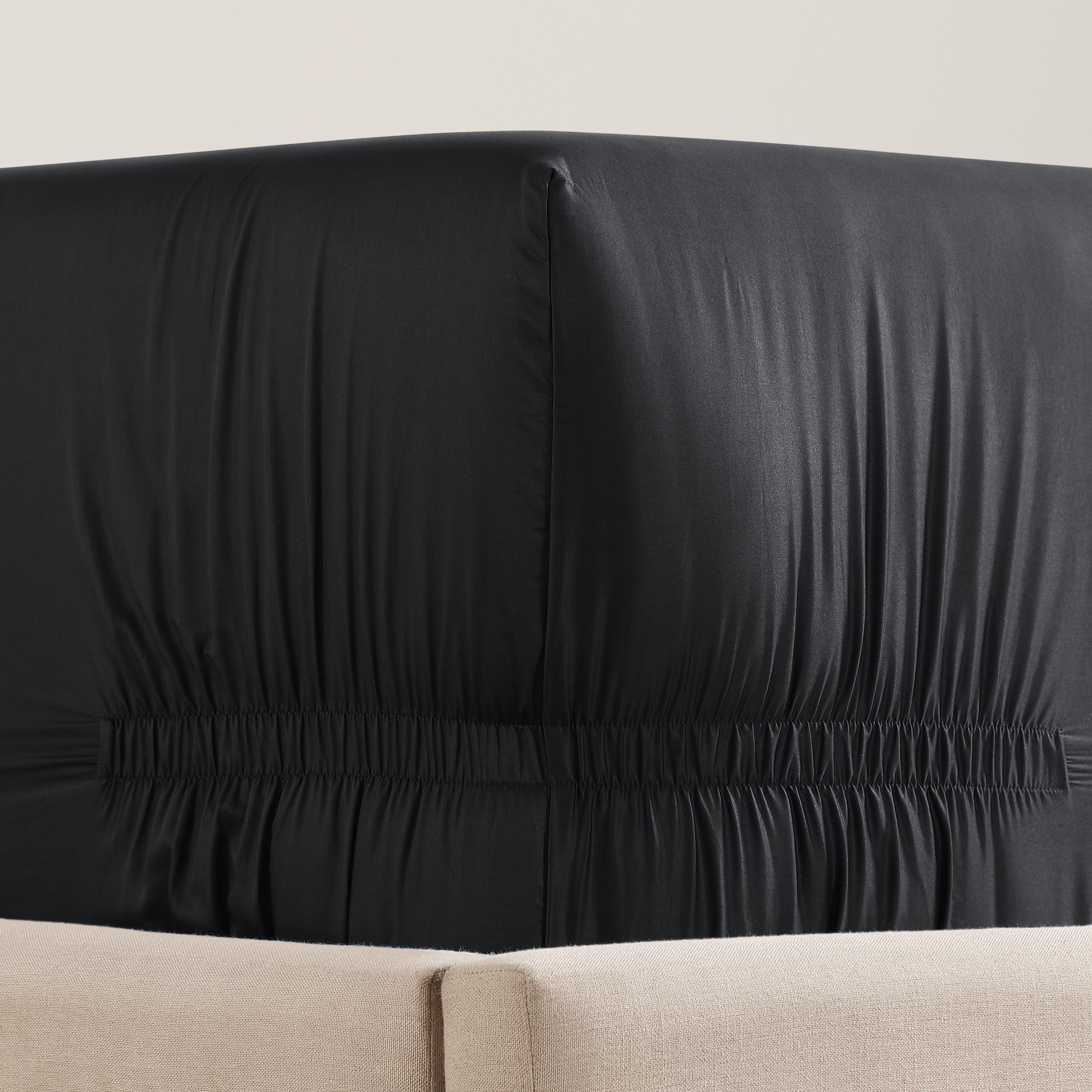 pure parima sateen fitted sheet black