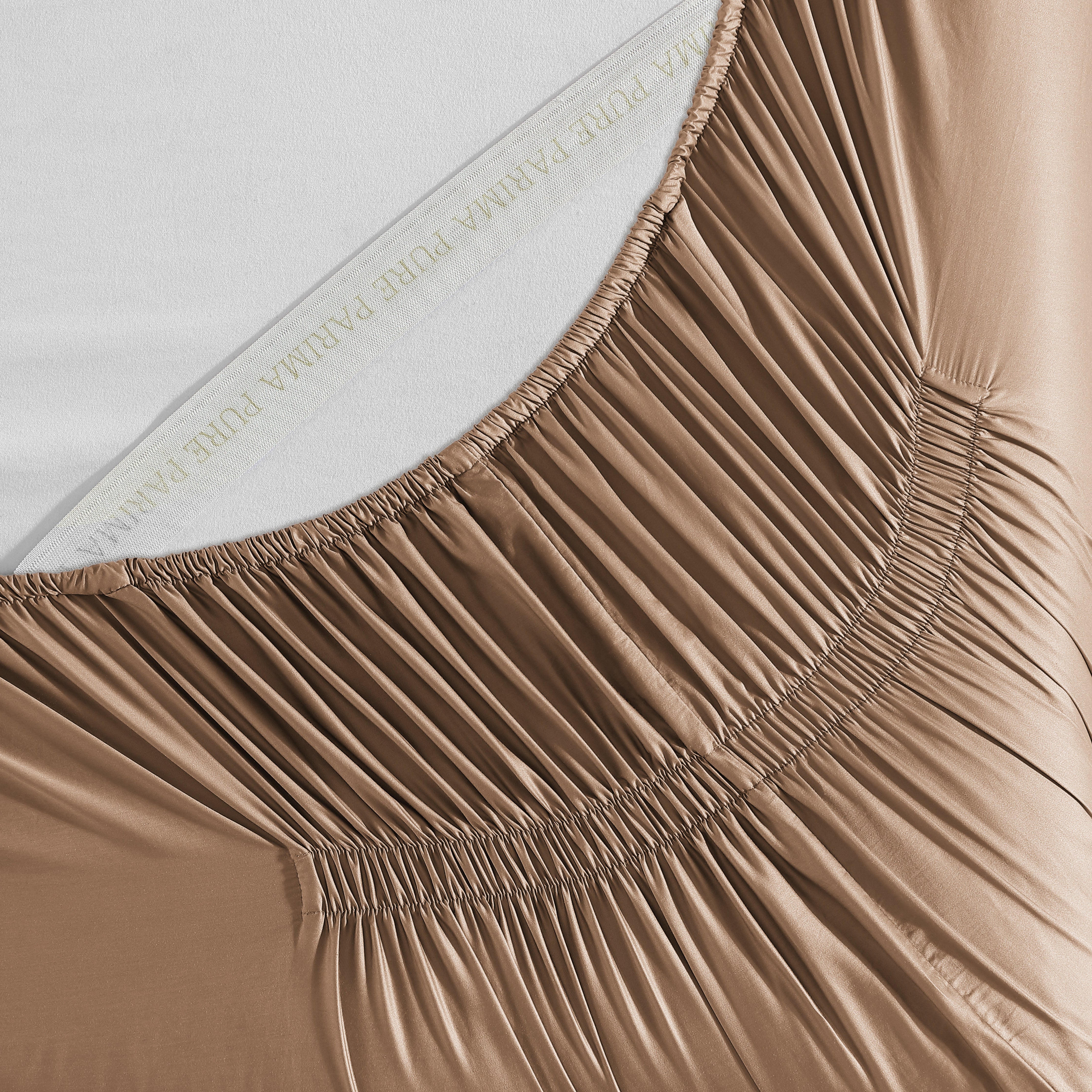pure parima sateen fitted sheet copper