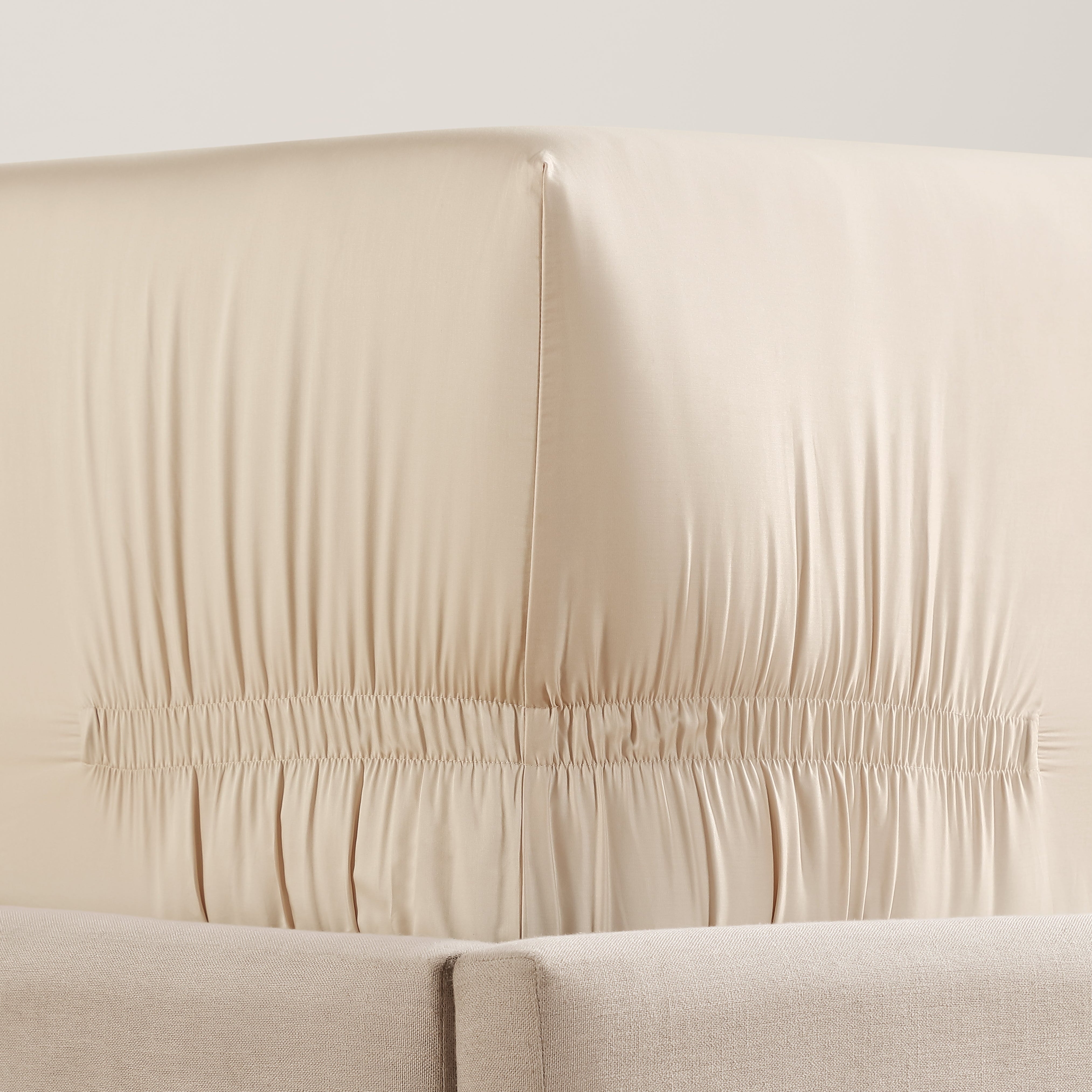 pure parima sateen fitted sheet cream