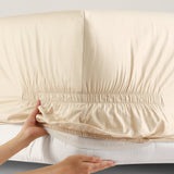 pure parima sateen fitted sheet cream