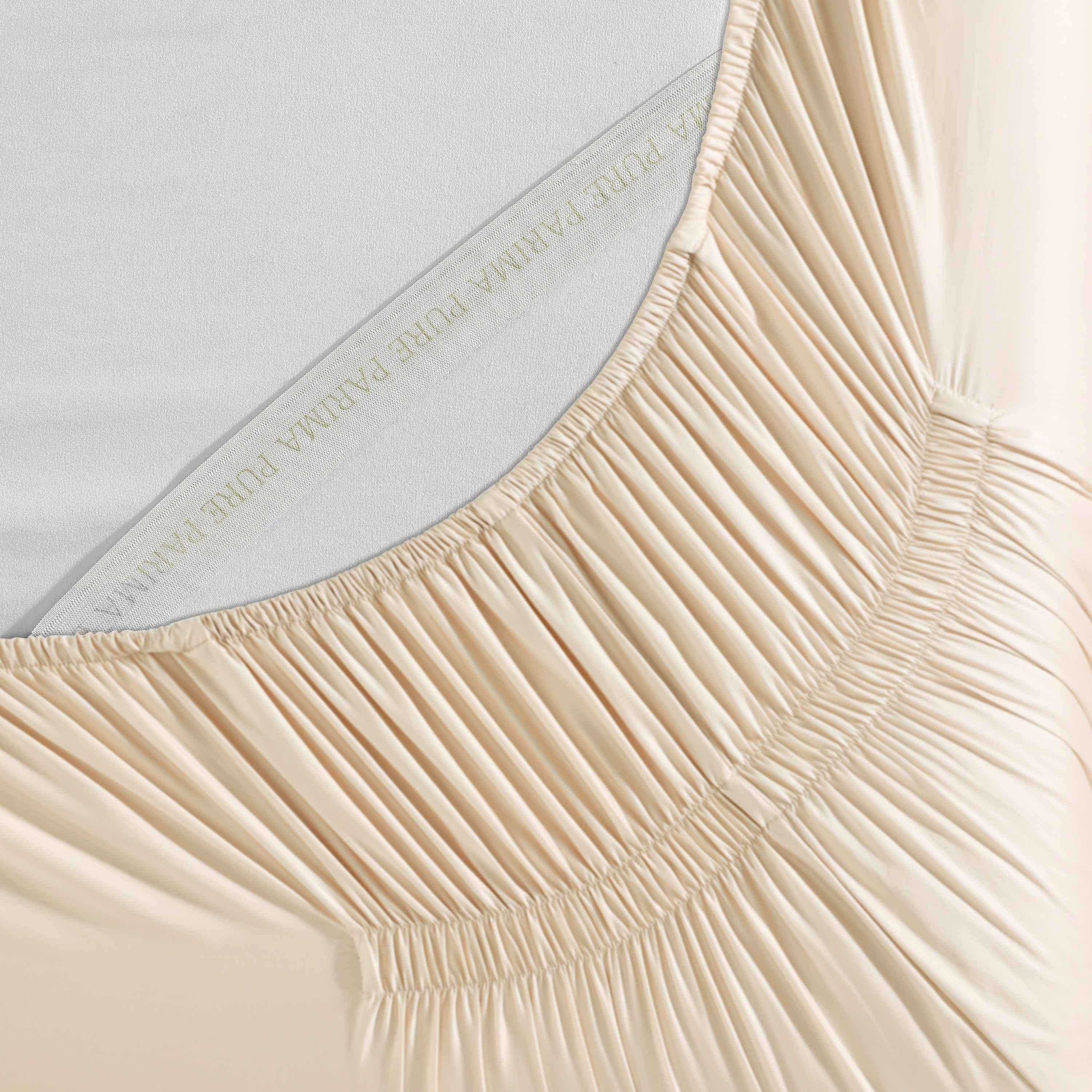 pure parima sateen fitted sheet cream