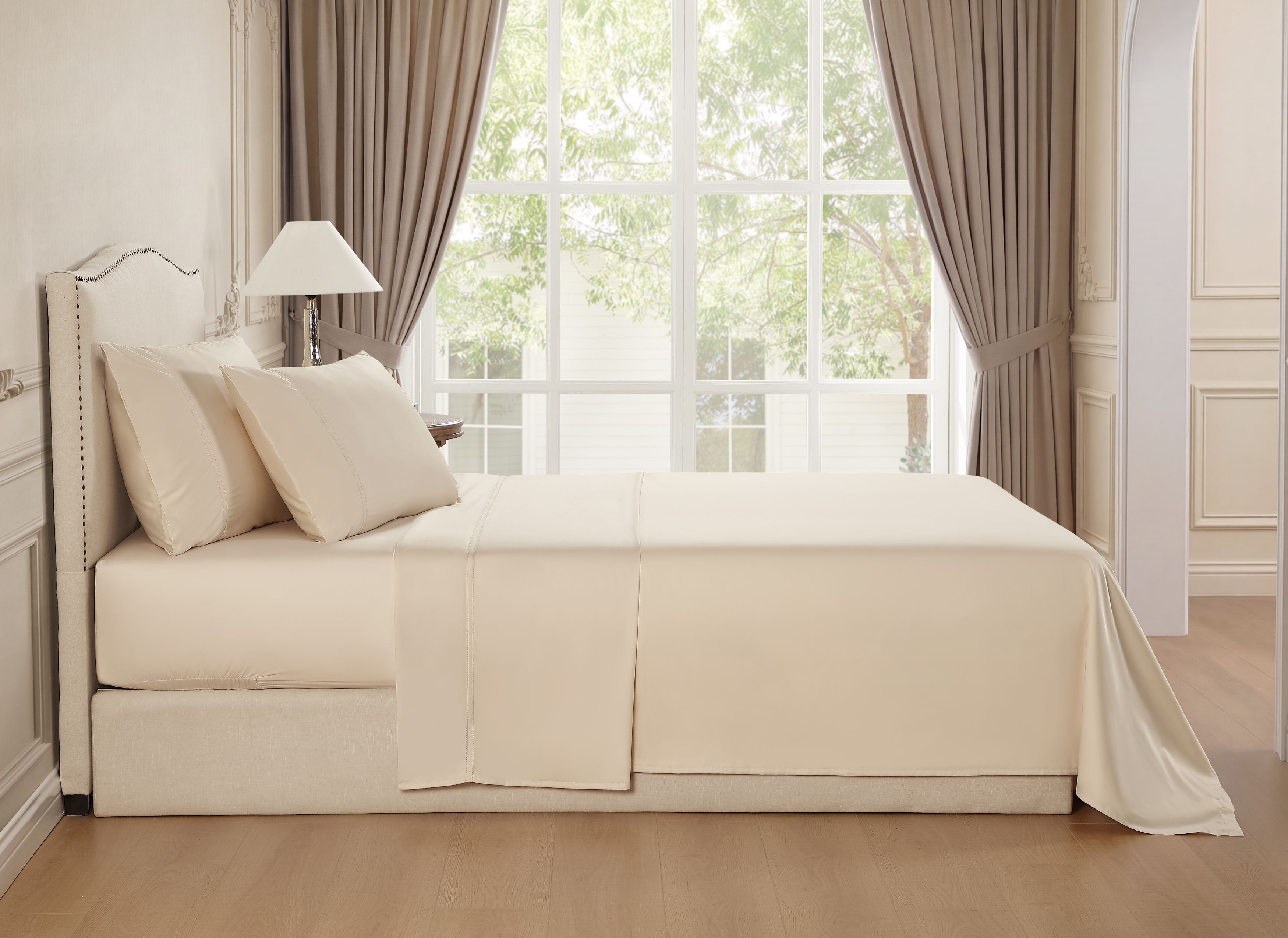 pure parima egyptian cotton yalda sheet set cream