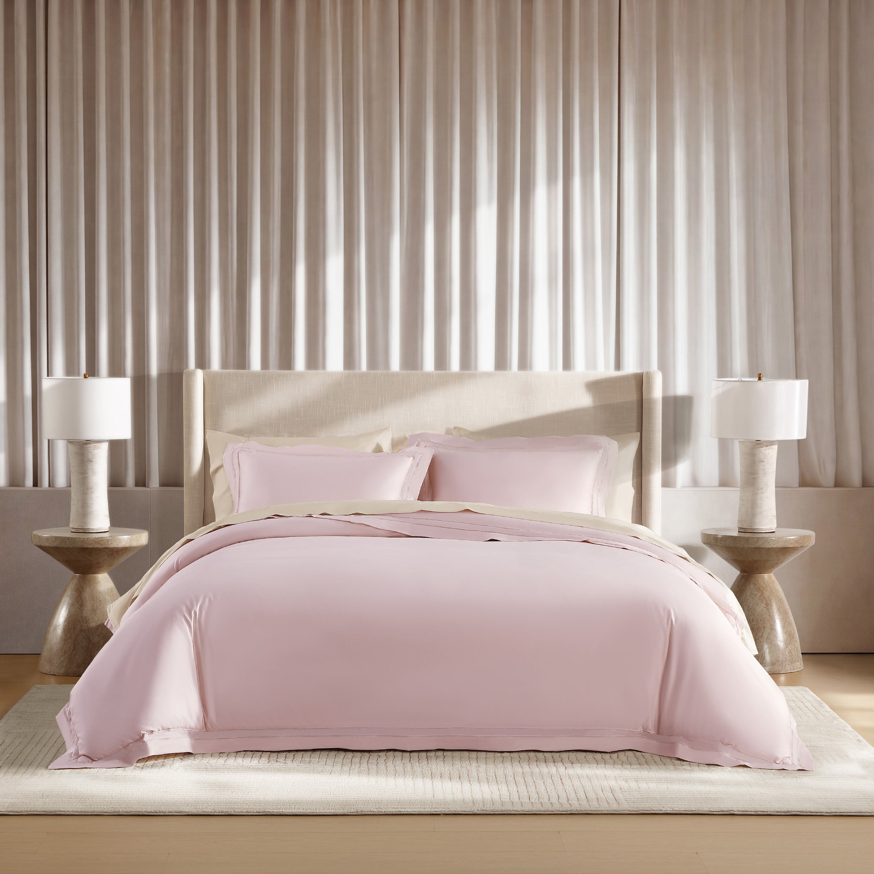 pure parima egyptian cotton yalda collection cream and pink
