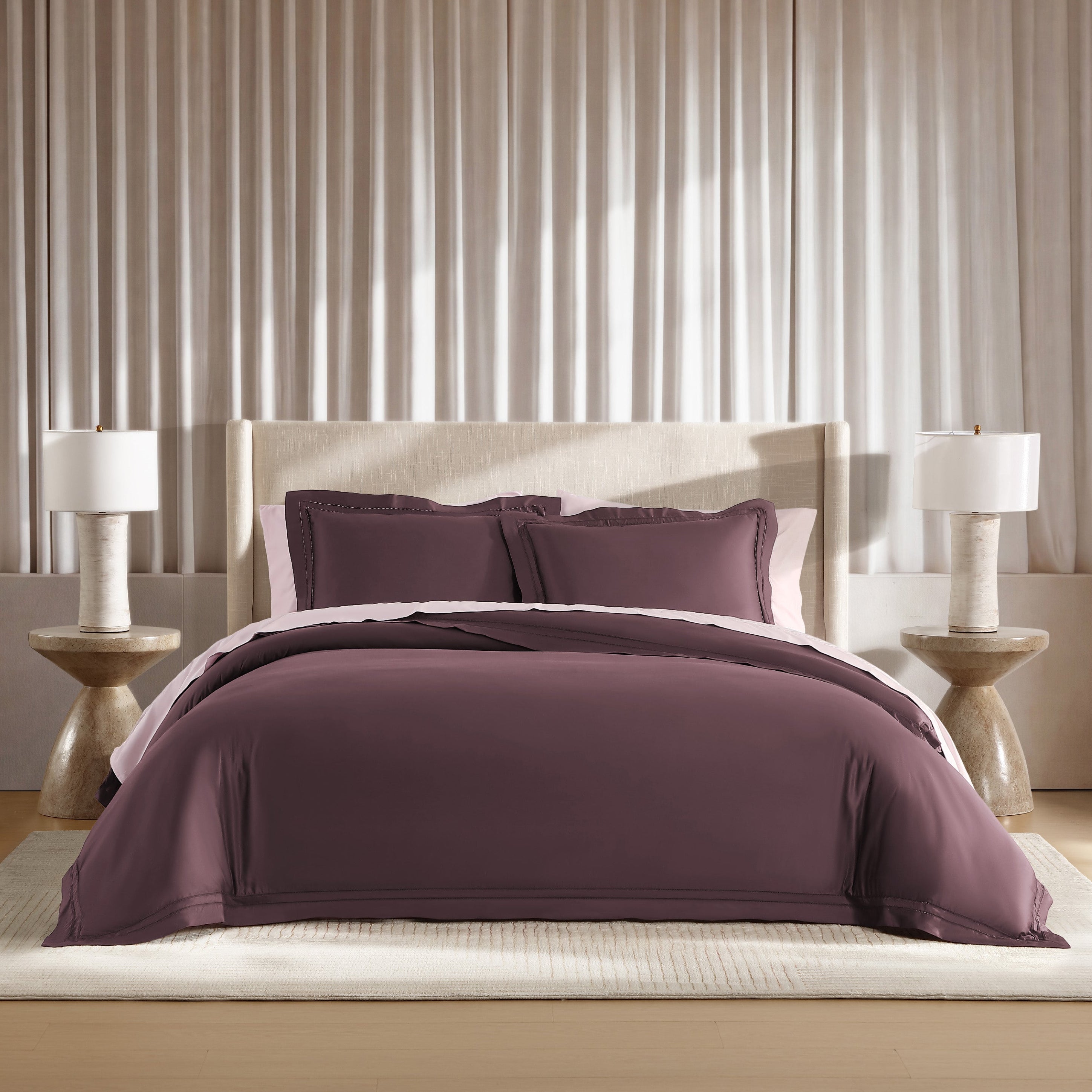 pure parima egyptian cotton yalda collection pink and raisin