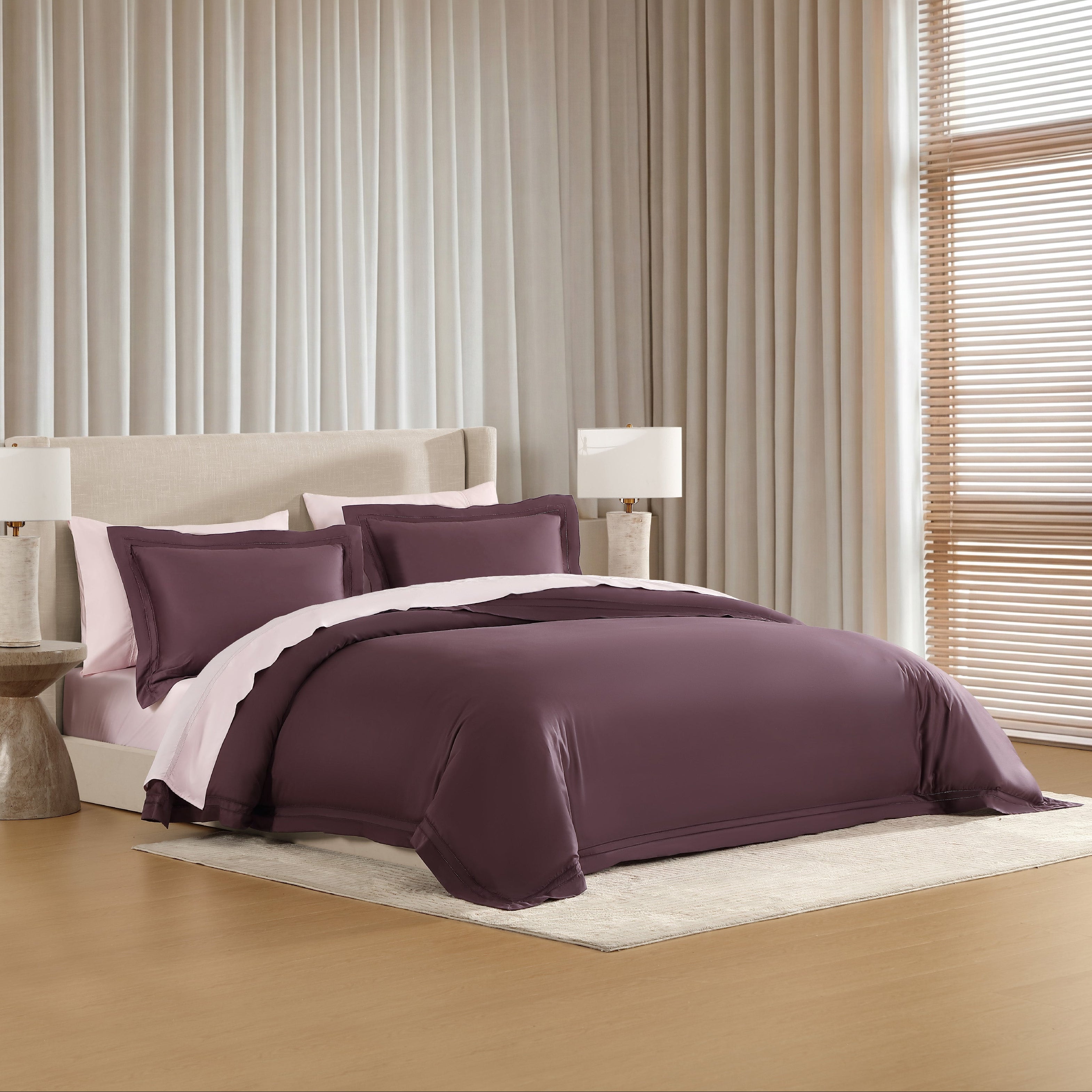 pure parima egyptian cotton yalda collection pink and raisin