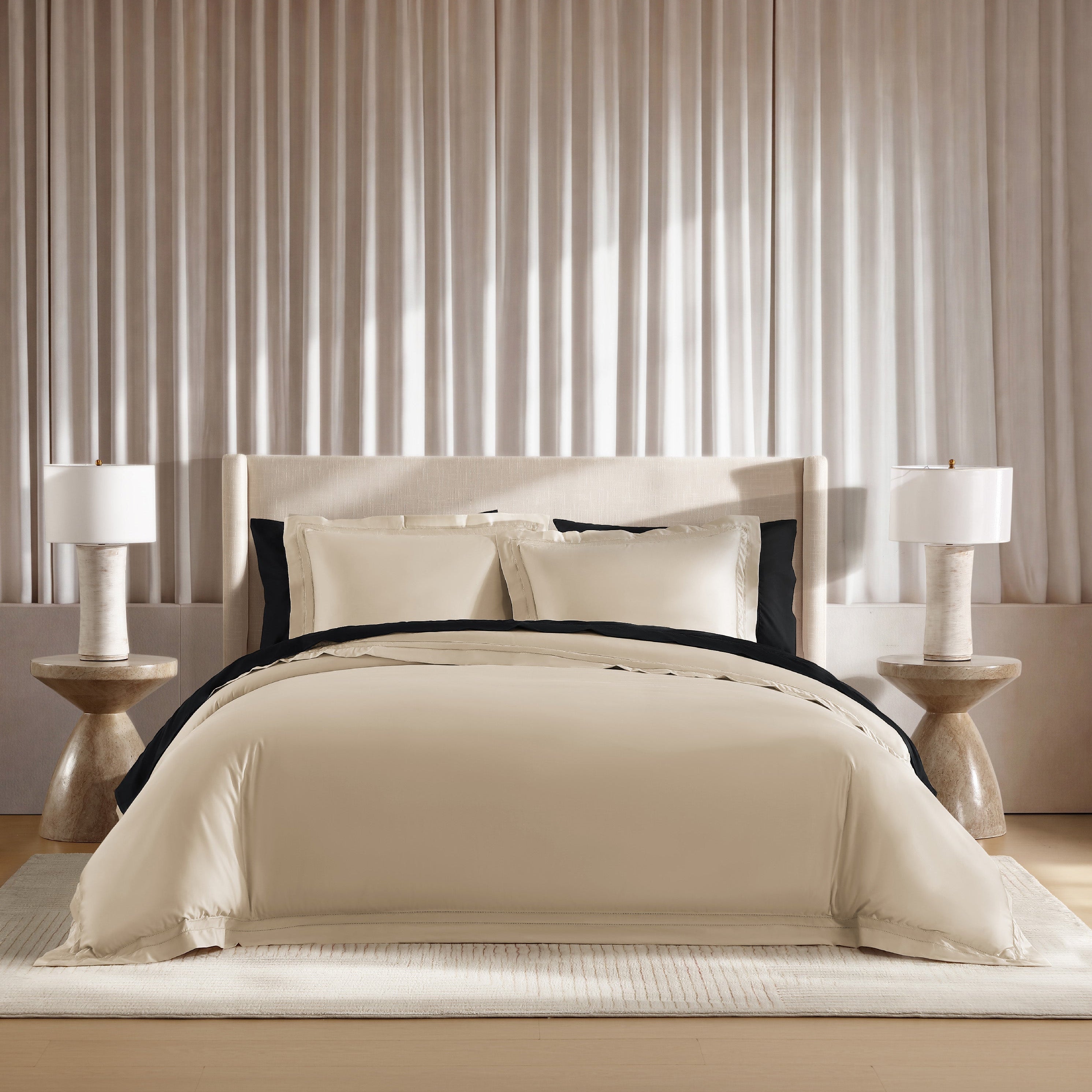 pure parima egyptian cotton yalda collection cream and black