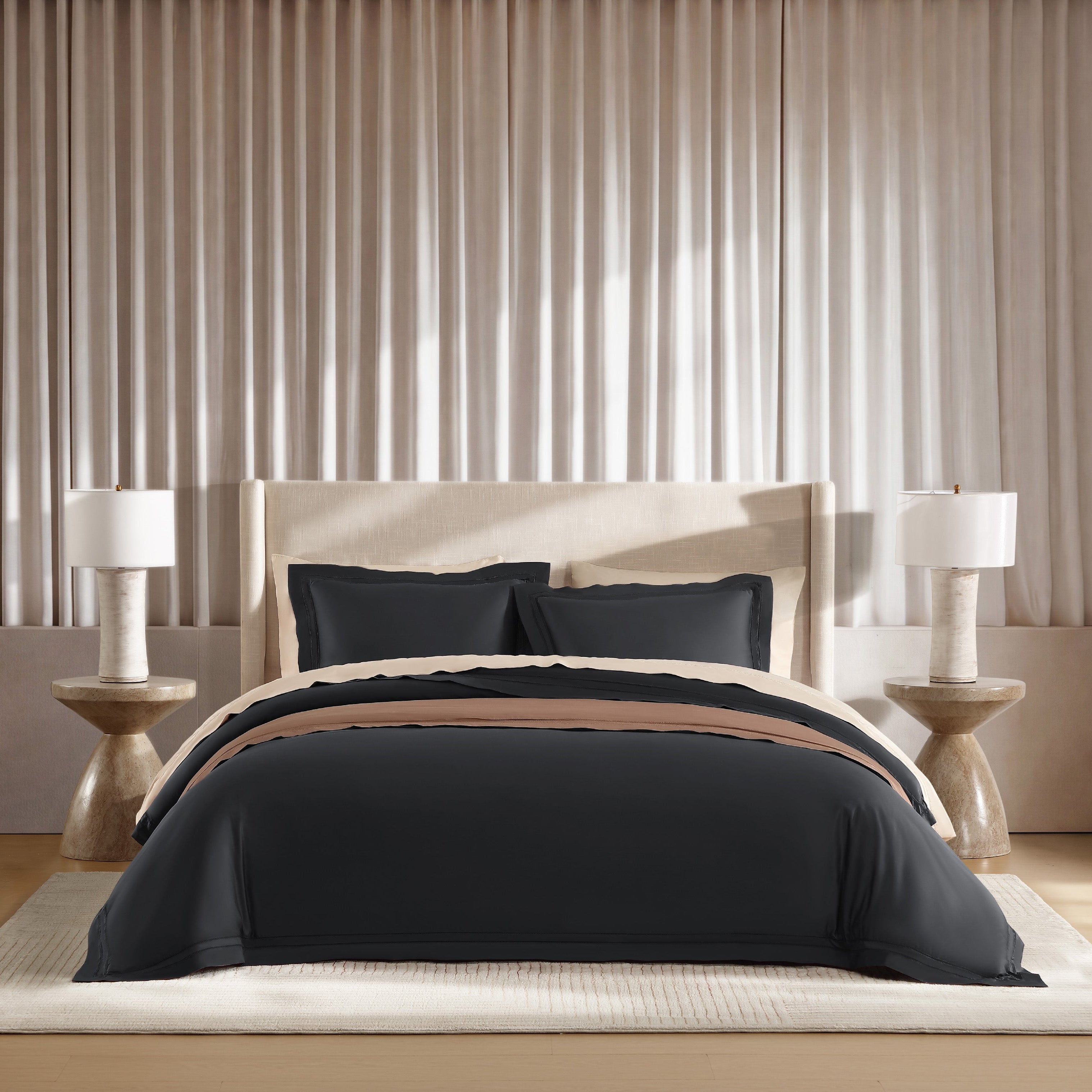 pure parima egyptian cotton yalda collection cream, black and copper