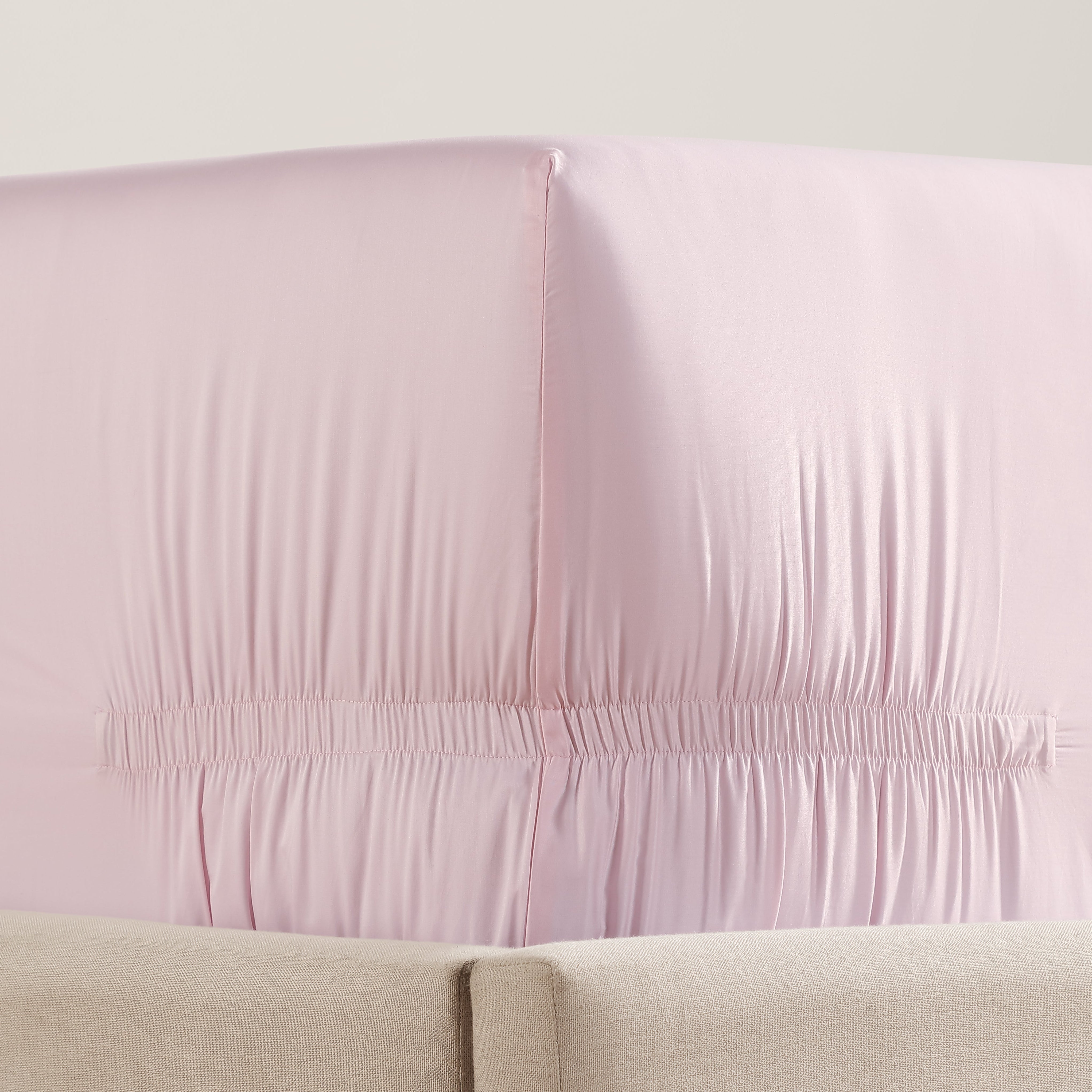 pure parima sateen fitted sheet pink