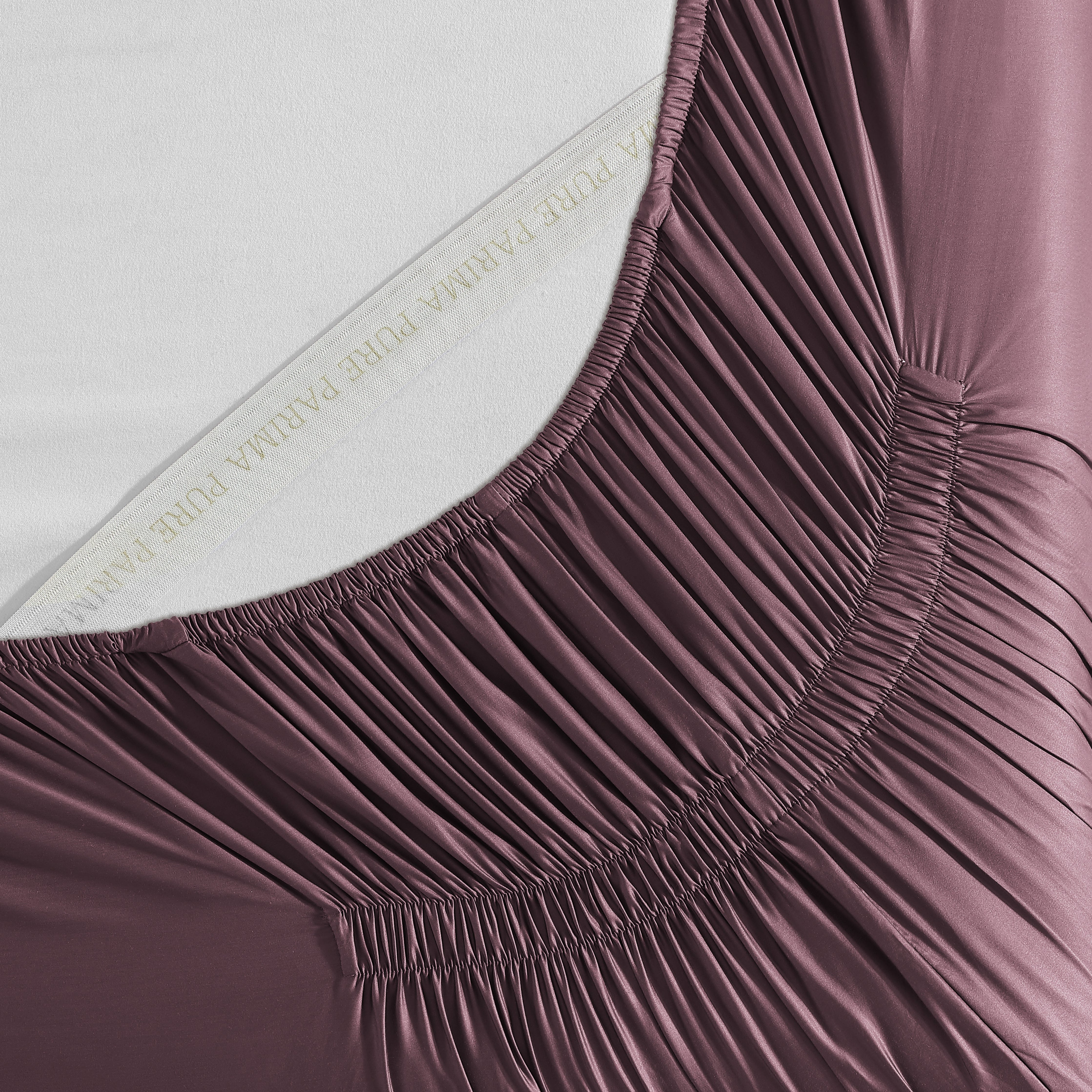 pure parima sateen fitted sheet raisin