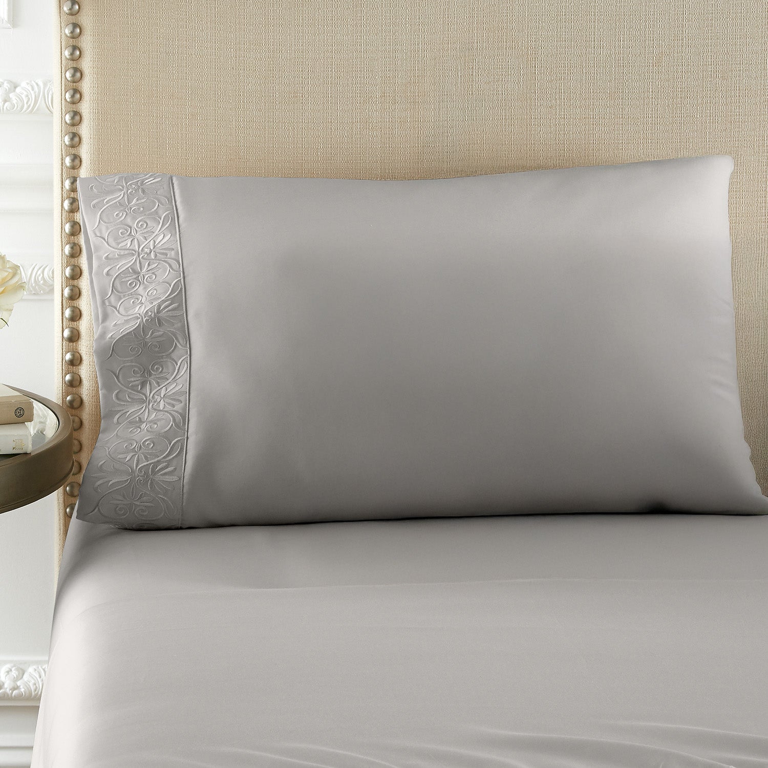 pure parima egyptian cotton ariane pillowcase grey