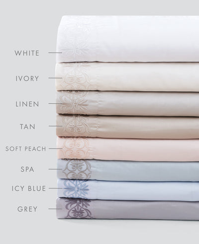 Pure Parima Egyptian Cotton Sheets Ariane Duvet Cover Set | 100% Giza Egyptian Cotton#color_linen