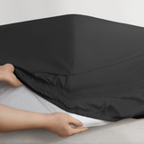 Pure Parima Egyptian Cotton Sheets Ultra Percale Fitted Sheet#color_carbon