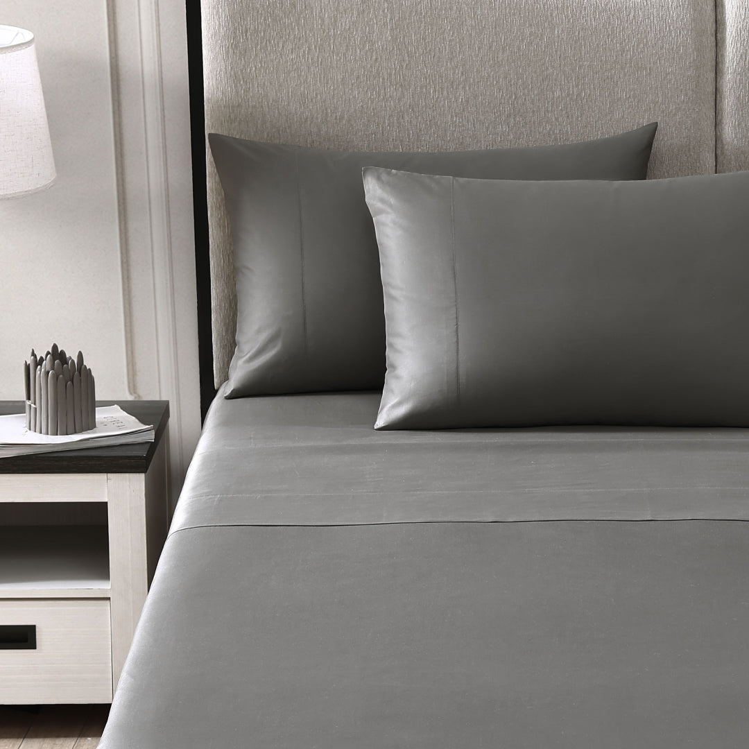 Pure Parima Egyptian Cotton Sheets Ultra Sateen Sheet Set#color_charcoal