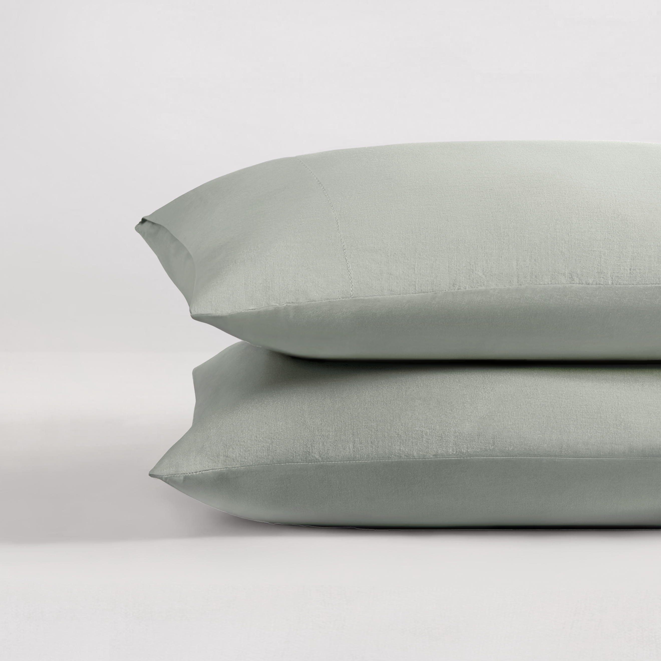 pure parima egyptian cotton european linen pillowcase set sage