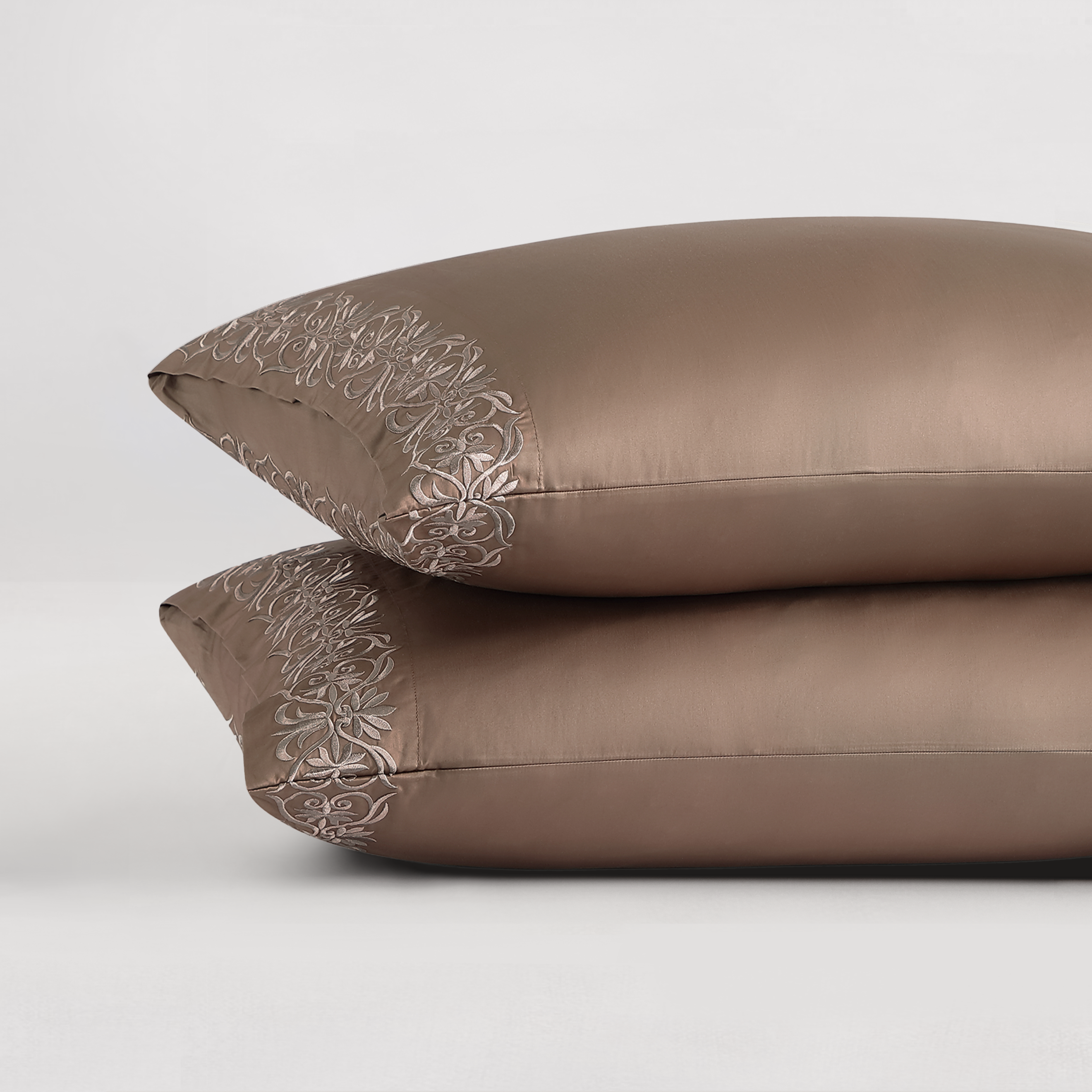 pure parima egyptian cotton ariane pillowcase set copper