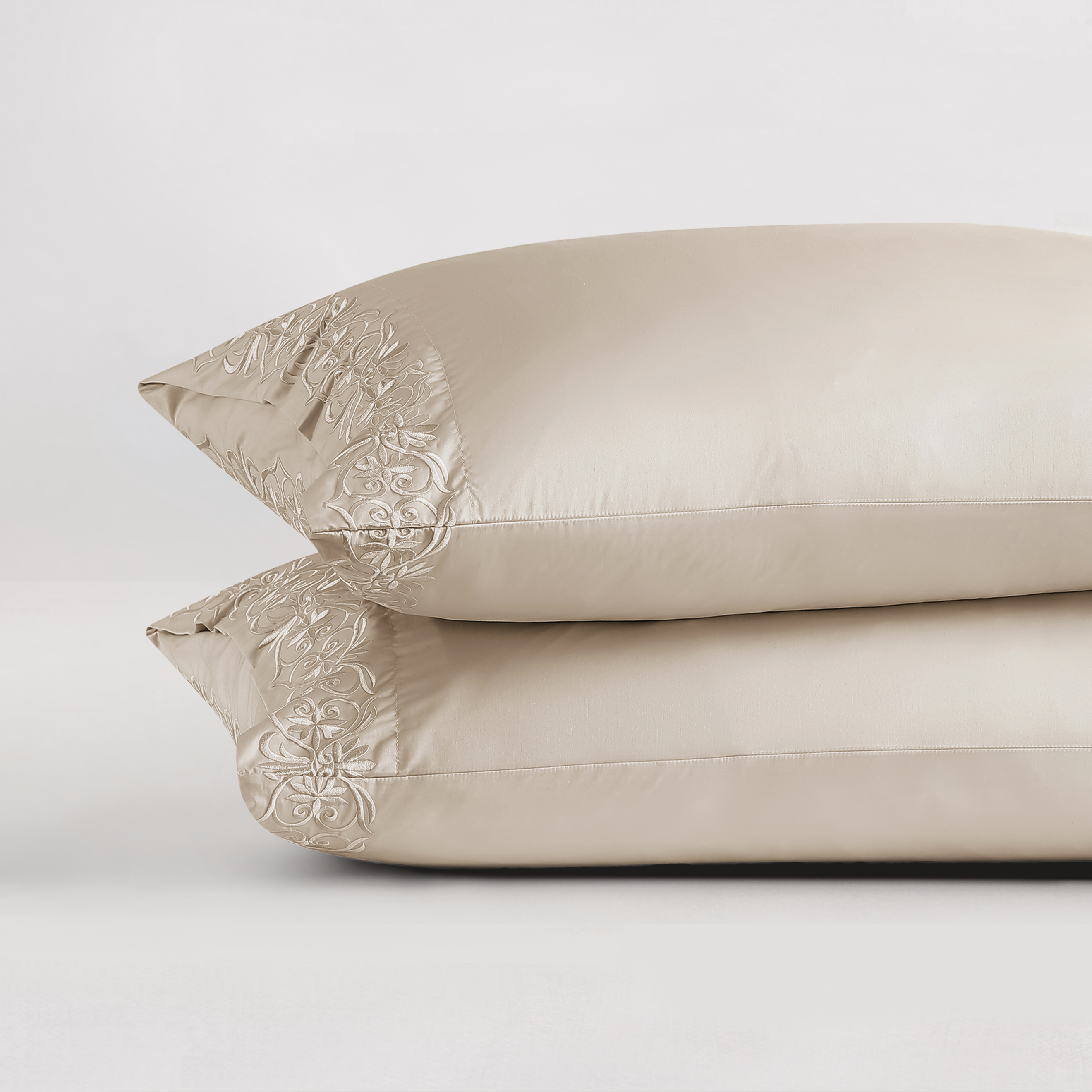 pure parima egyptian cotton ariane pillowcase set cream
