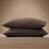pure parima egyptian cotton european linen pillowcase set#color_earth