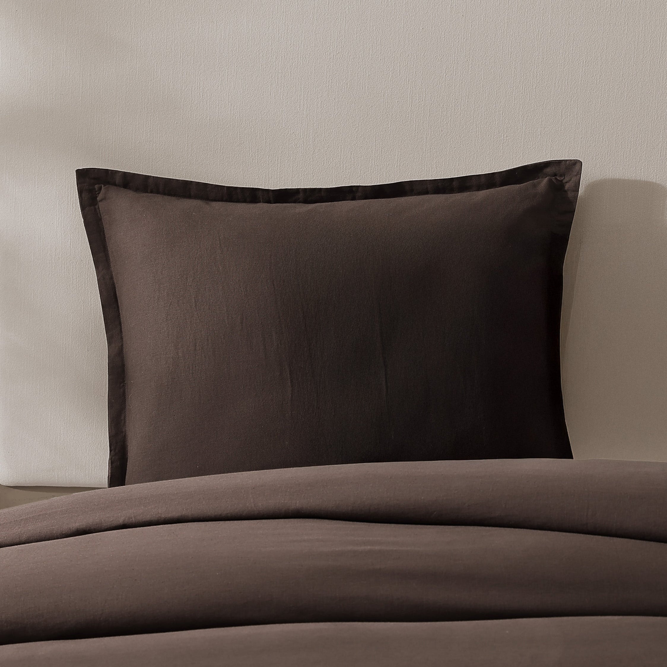 pure parima egyptian cotton european linen sham earth