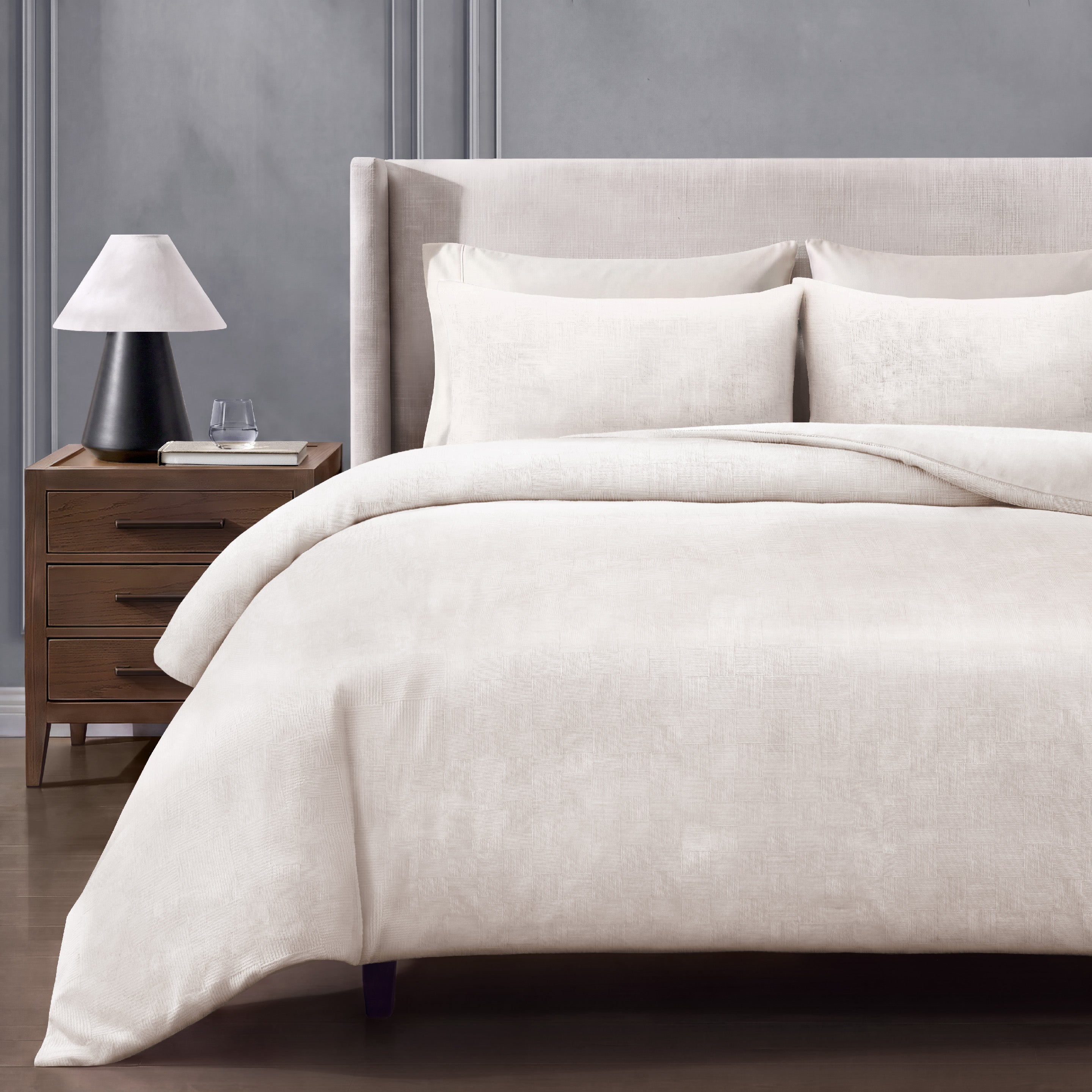 pure parima textured velvet duvet cover ecru