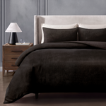 pure parima textured velvet duvet cover espresso