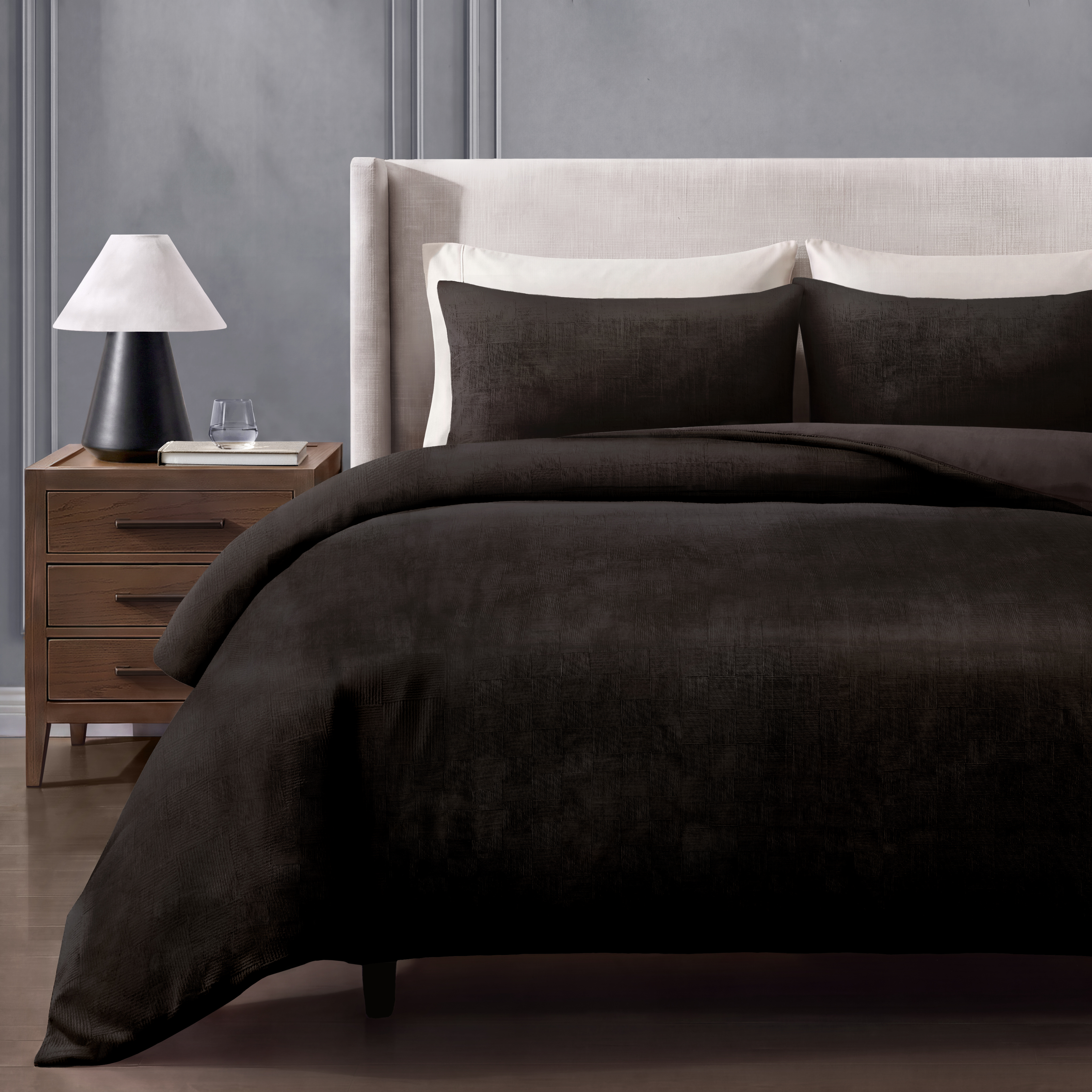 pure parima textured velvet duvet cover espresso