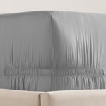 pure parima egyptian cotton adjustable sateen fitted sheet grey