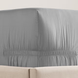 pure parima egyptian cotton adjustable sateen fitted sheet grey