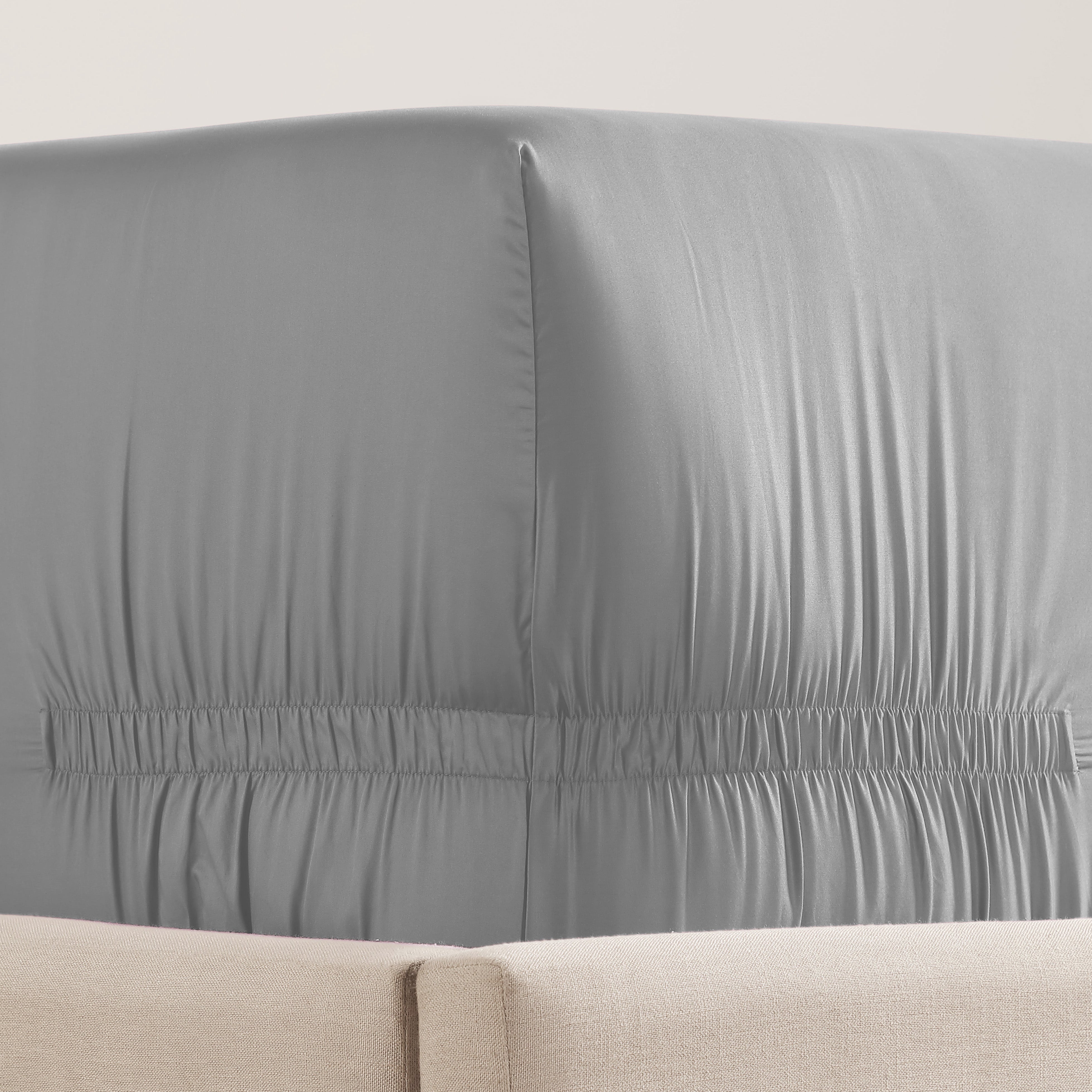 pure parima egyptian cotton adjustable sateen fitted sheet grey