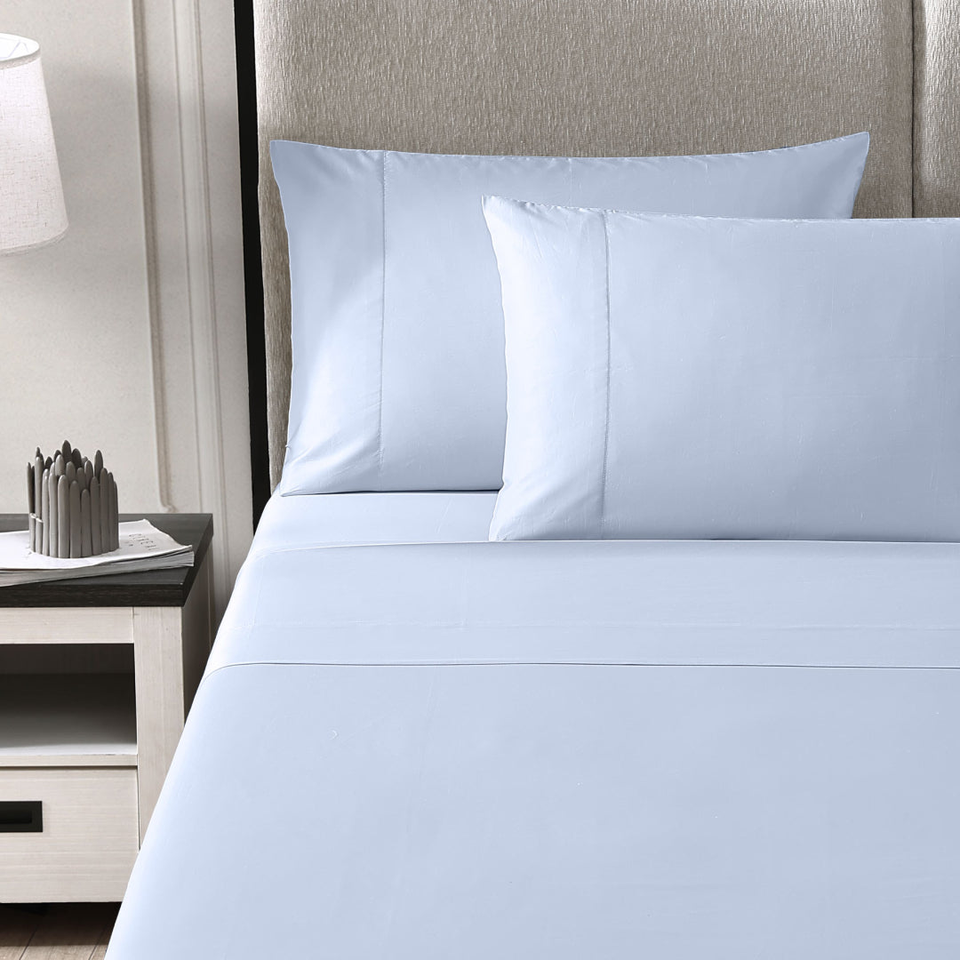 Pure Parima Egyptian Cotton Sheets Ultra Sateen Sheet Set | Hotel Collection | 100% Giza Egyptian Cotton#color_icy-blue