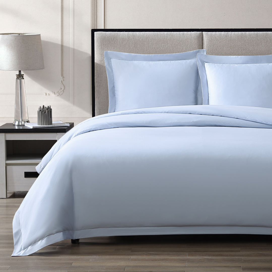 Pure Parima Egyptian Cotton Sheets Ultra Sateen Duvet Cover Set#color_icy-blue