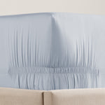 pure parima egyptian cotton adjustable sateen fitted sheet icy blue
