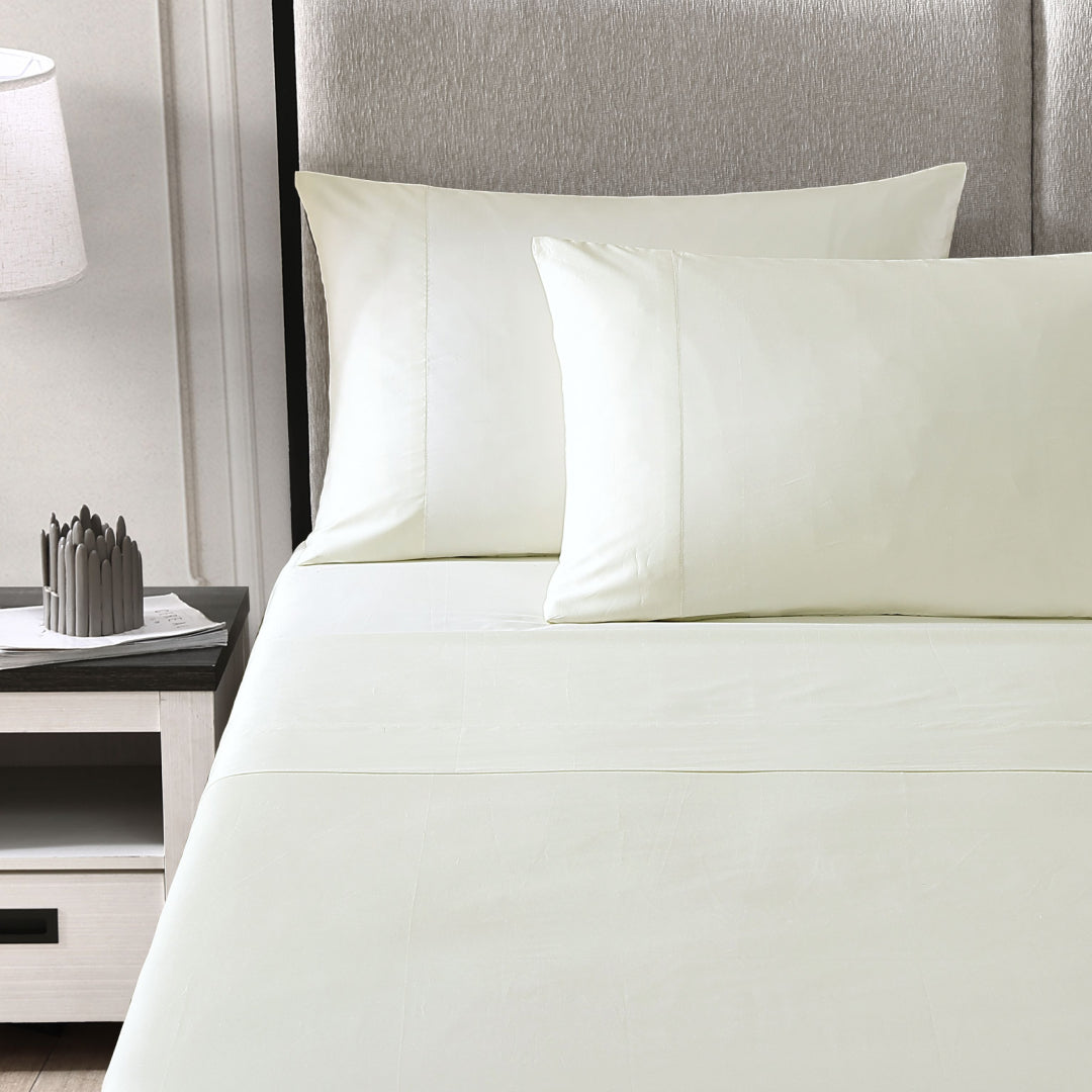 Pure Parima Egyptian Cotton Sheets Ultra Sateen Sheet Set#color_ivory
