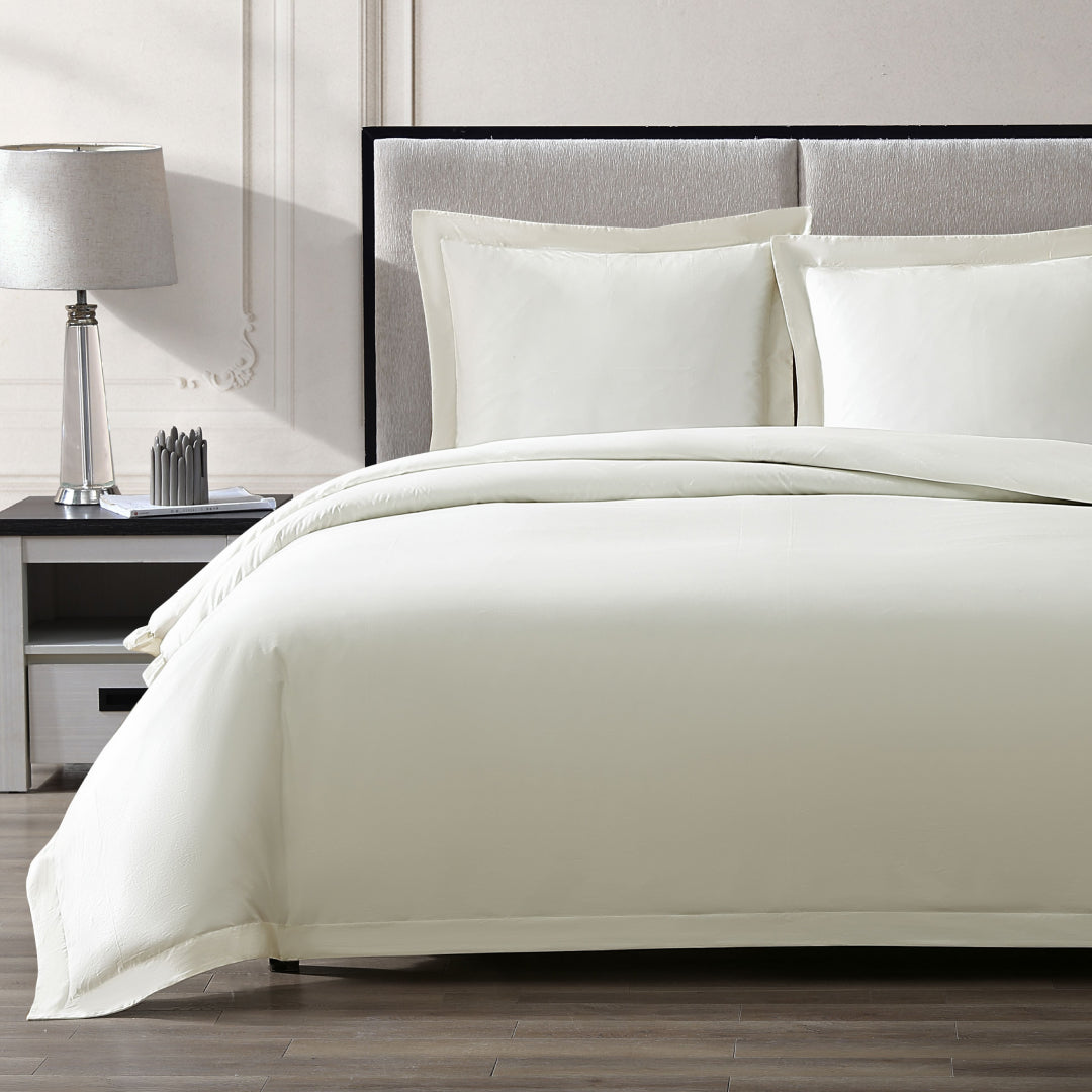 Pure Parima Egyptian Cotton Sheets Ultra Sateen Duvet Cover Set#color_ivory