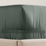 pure parima egyptian cotton sateen adjustable fitted sheet meadow