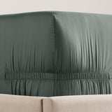 pure parima egyptian cotton sateen adjustable fitted sheet meadow