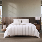 pure parima natural pinstripe linen duvet cover