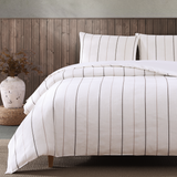 pure parima natural pinstripe linen duvet cover
