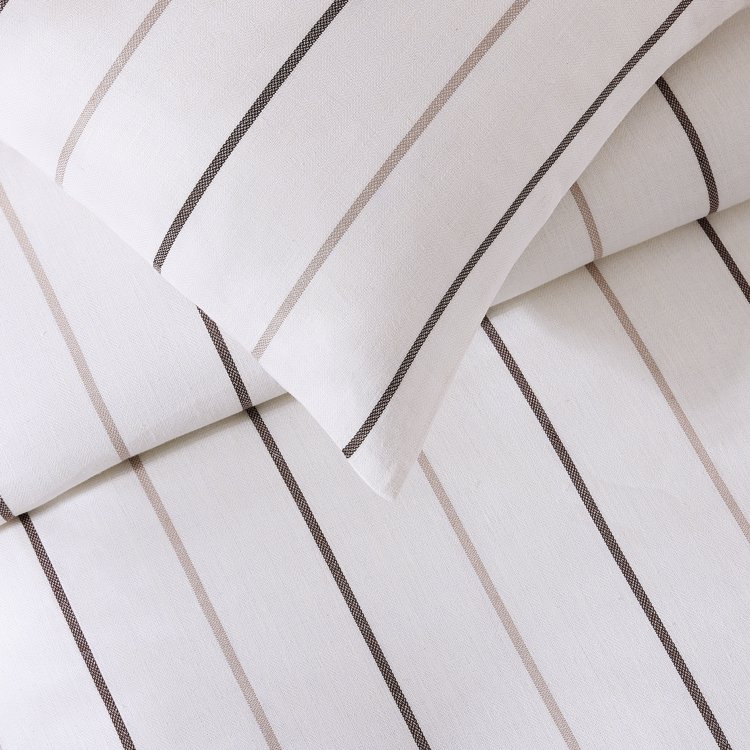 pure parima natural pinstripe linen duvet cover