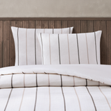 pure parima natural pinstripe linen duvet cover