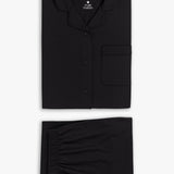 pure parima soft knit long sleeve pajama set#color_black