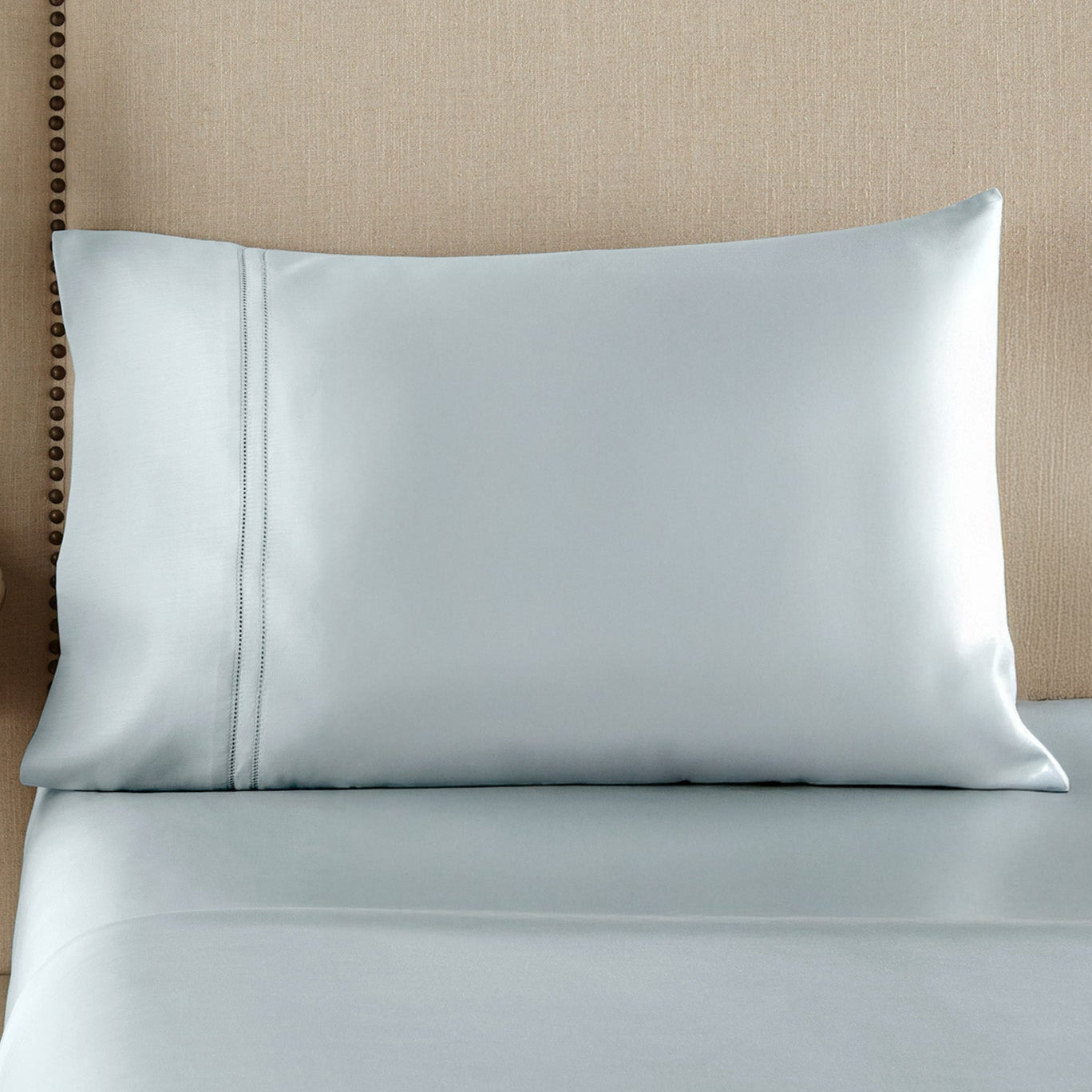 pure parima egyptian cotton yalda pillowcase icy blue