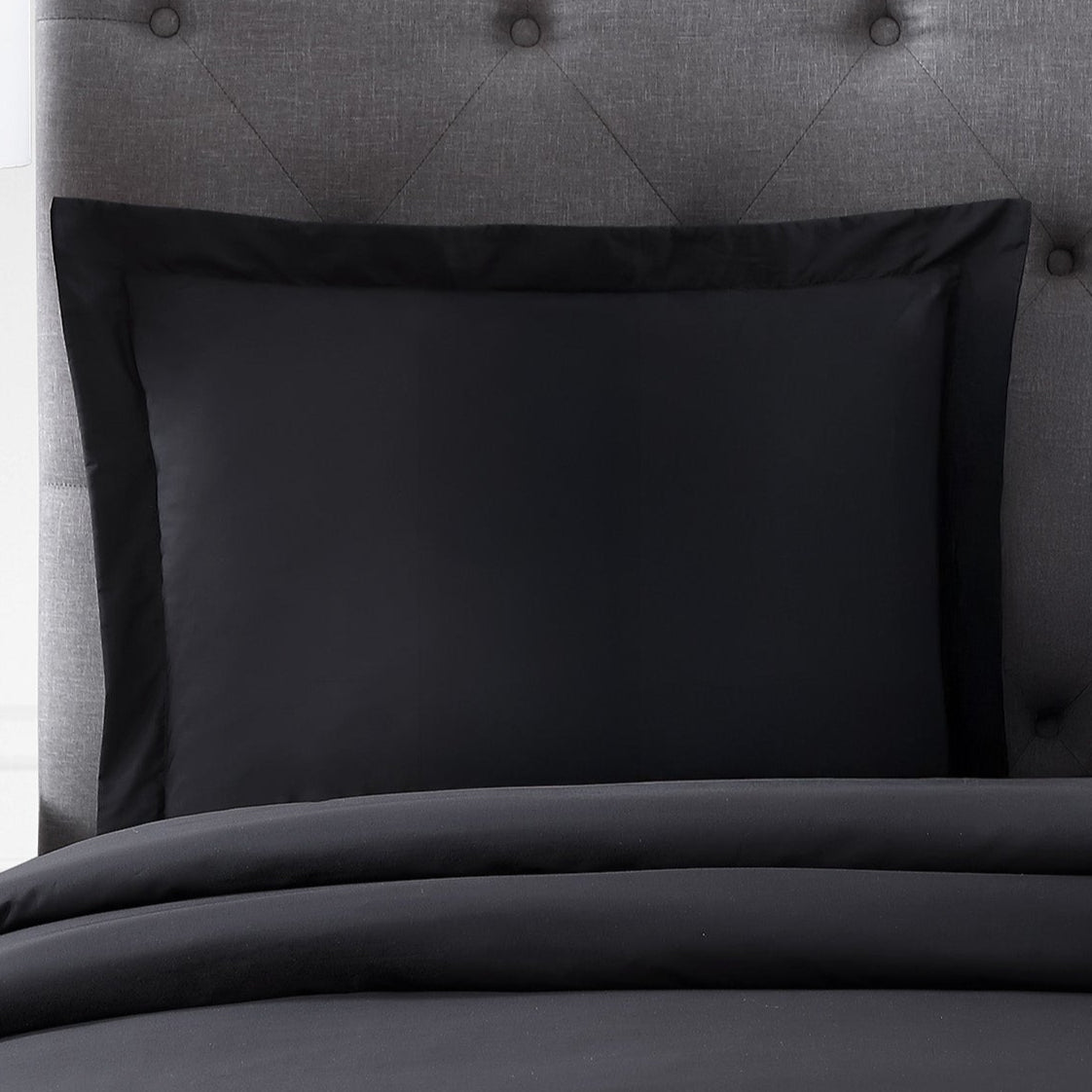pure parima egyptian cotton ultra percale sham carbon