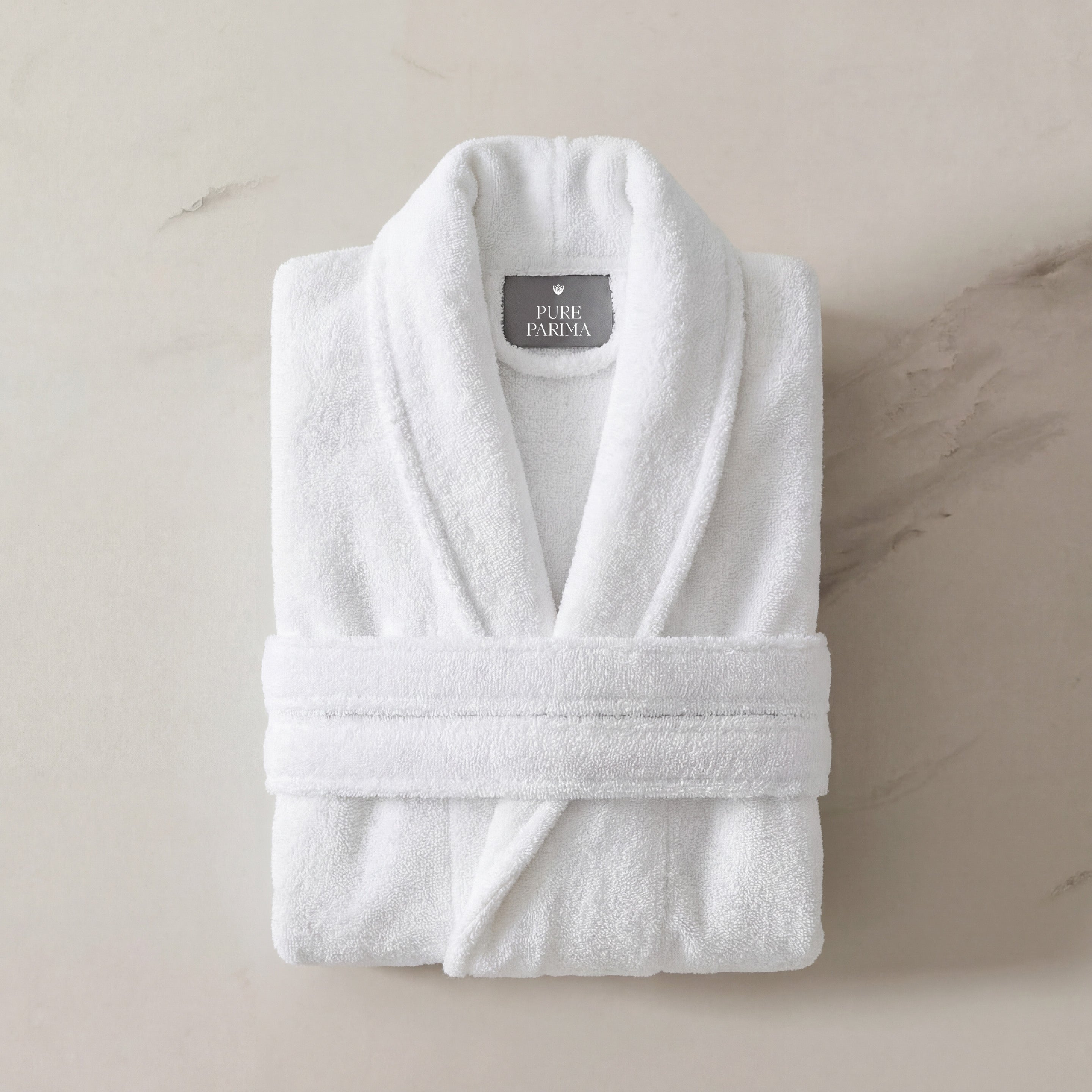 pure parima egyptian cotton plush robe white