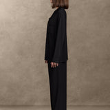 pure parima soft knit long sleeve pajama set#color_black